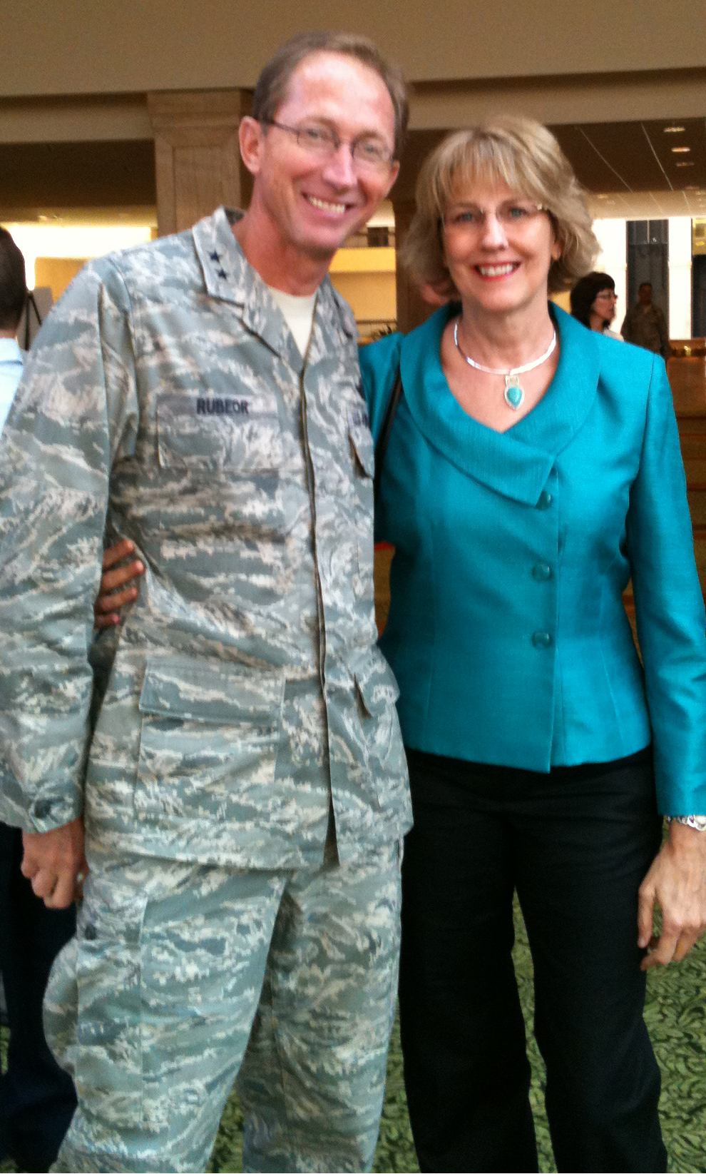 Kay with General Rubeor, 22nd Air Force Leadership Conference.